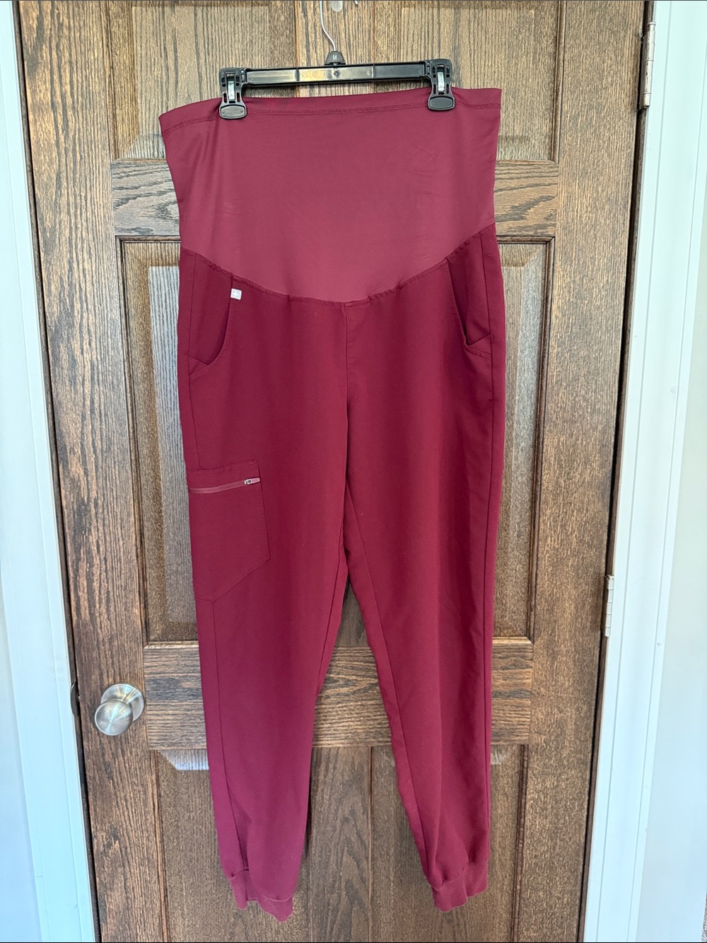 Figs Women's Track Joggers in Deep Burgundy large tall